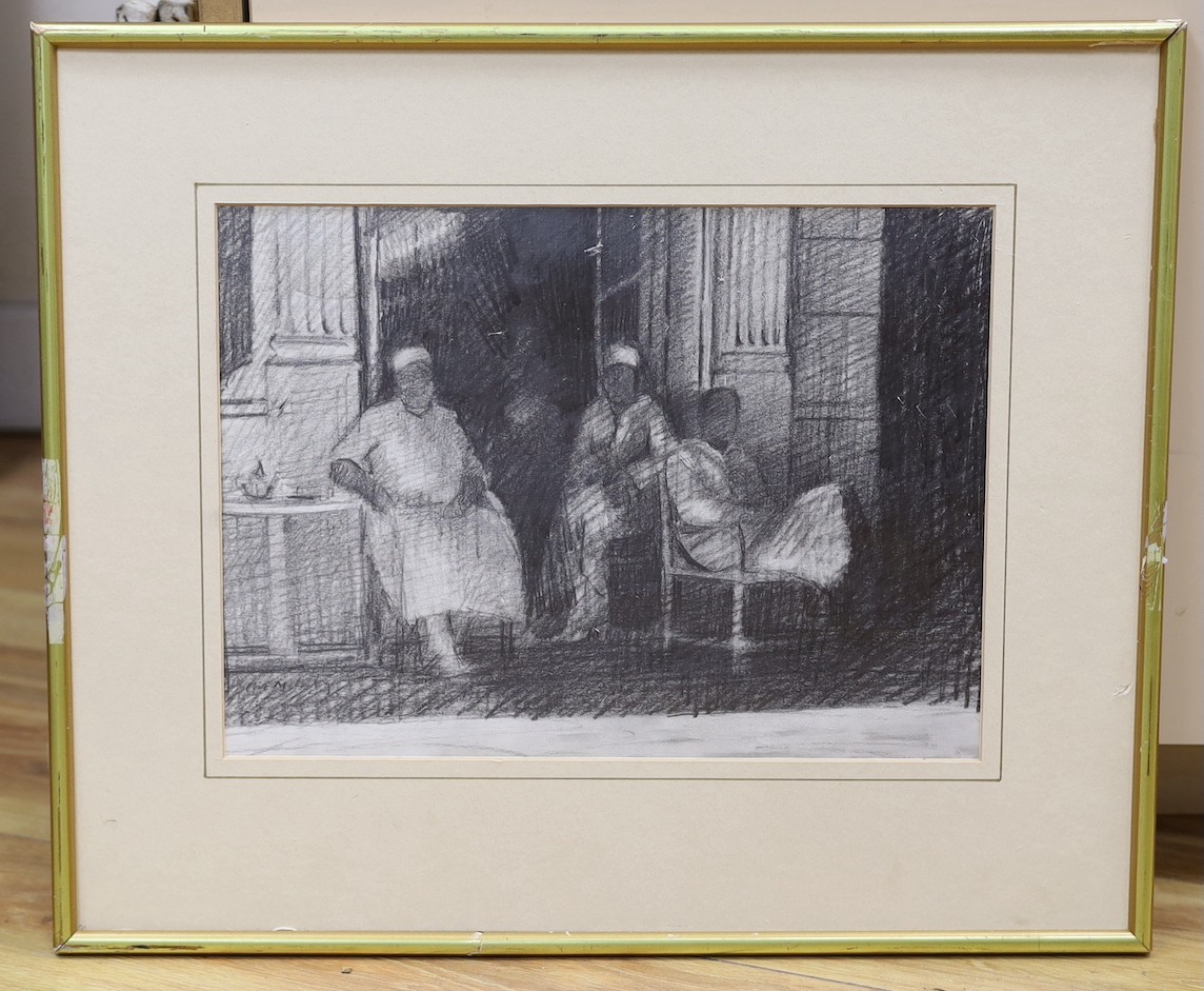 Clive McCartney, pencil, on paper, 'The Open Door, Tangiers, 24 x 33cm